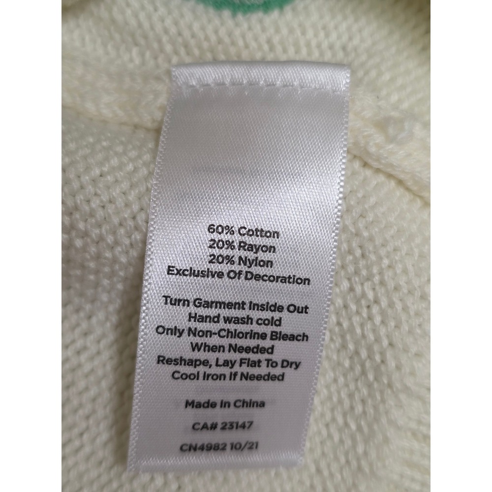 Talbots Womens Cream Yellow Floral 3D Tufted Cotton Sweater Small NWT - Picture 5 of 5